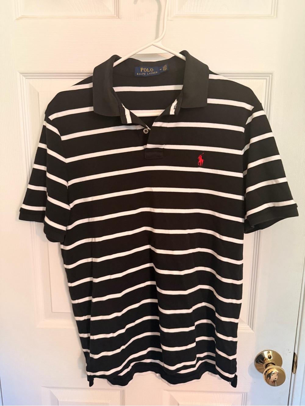Ralph Lauren Black & White Striped Polo